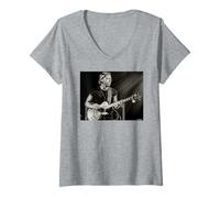 Mujer Al Di Meola Regresa A Forever Guitarist Live por Dick Barnatt Camiseta Cuello V