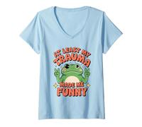 Mujer Al Menos mi Trauma me Hizo Divertido diseño de Rana Camiseta Cuello V