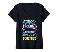 Mujer Al parecer, Somos Problemas Cuando navegamos Juntos Camiseta Cuello V