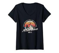 Mujer Alabama Awaits The Mountains Are Calling, Smokey Mountains Camiseta Cuello V