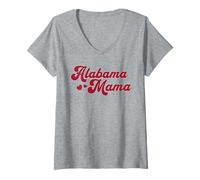 Mujer Alabama Mama Southern State Pride Cute Alabama Mom Camiseta Cuello V