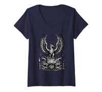 Mujer Alas de Infierno El Despertar Phenex Camiseta Cuello V