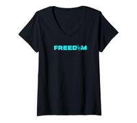 Mujer Alas de la Libertad Camiseta Cuello V