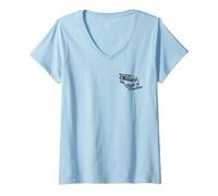 Mujer Alas de la Libertad Retro Vintage Aviación Aviación Diseño Camiseta Cuello V