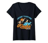 Mujer Alaska Cruise 2026 Matching Family Friends Group Vacation Camiseta Cuello V