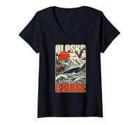 Mujer Alaska Cruise Squad Family Cruise Alaska Viaje Coincidencia Camiseta Cuello V
