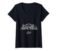 Mujer Alaska El Último Horizonte Frontera Viajes Recuerdos Paisaje Urbano Camiseta Cuello V