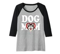 Mujer Alaskan Malamute Dog Mom Cute Malamute Puppy Lover Mujer Camiseta Manga Raglan
