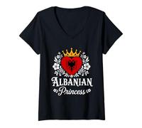 Mujer Albanian Princess Albania Flag Proud Albanian Girl Camiseta Cuello V
