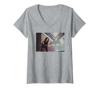 Mujer Álbum negro de la gira Wherever We May Roam de Kirk Hammett de Metallica Camiseta Cuello V