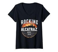 Mujer Alcatraz Prison History Escape From Alcatraz Architecture Camiseta Cuello V