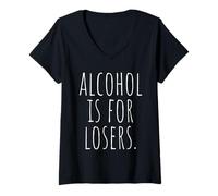 Mujer Alcohol Is For Losers El Alcohol Perdedores Antialcohólica Camiseta Cuello V