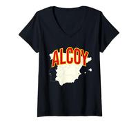Mujer Alcoy Alicante España Alcoi Gift Camiseta Cuello V