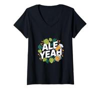 Mujer Ale Yeah Funny IPA Beer Hop Celebración Camiseta Cuello V