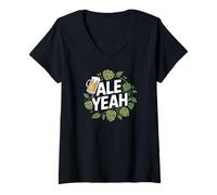 Mujer Ale Yeah IPA Beer Hop Amante Diversión Camiseta Cuello V