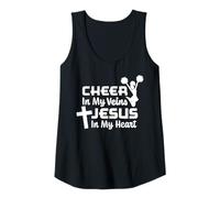 Mujer Alegría En Mis Venas Jesús En Mi Corazón Christian Cheerleader Camiseta sin Mangas