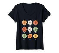 Mujer Alegría Paz Esperanza Amor Crecer Valiente Fuerte Amable Calma Camiseta Cuello V