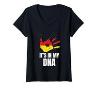 Mujer Alemania en mi ADN Herencia bávara Europa Camiseta Cuello V