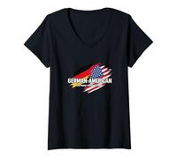 Mujer Alemania Estados Unidos Bandera Pride Heritage Fans Camiseta Cuello V