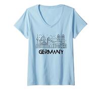 Mujer Alemania Souvenir City Skyline Deutschland Hombres Mujeres Niños Regalo Camiseta Cuello V