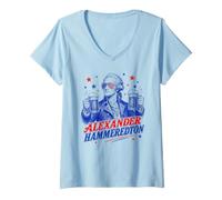 Mujer Alexander Hamilton criticó a los Divertidos Amantes de la Cerveza Vintage de EE. UU. Camiseta Cuello V