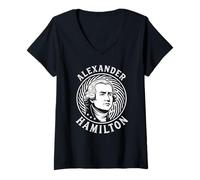 Mujer Alexander Hamilton Patriota Americano, Padre Fundador Camiseta Cuello V