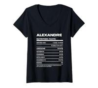Mujer Alexandre Datos de Nutrición Nombre Gracioso Camiseta Cuello V