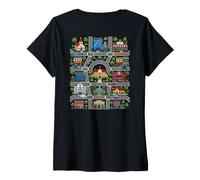 Mujer Alfombra de Juego en la Espalda de papá Toy City Kids, Divertida Camiseta Cuello V