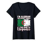 Mujer Algeria Flag Proud Elegant Algerian Boyfriend Girlfriend Camiseta Cuello V
