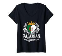 Mujer Algerian Queen Algeria Flag Proud Algerian Woman Camiseta Cuello V
