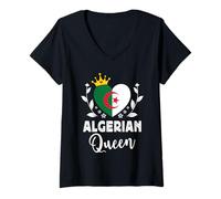 Mujer Algerian Queen Algeria Flag Proud Algerian Woman Camiseta Cuello V