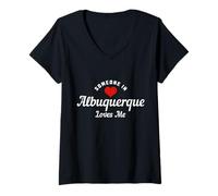 Mujer Alguien en Albuquerque me ama Pride New Mexico Vintage Camiseta Cuello V