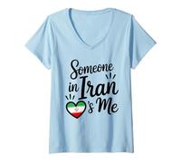 Mujer Alguien En Irán Soy Yo Corazón Bandera Amor Familia Camiseta Cuello V