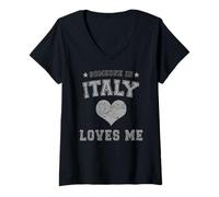 Mujer Alguien En Italia Me Ama Italiano Camiseta Cuello V