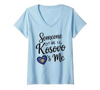 Mujer Alguien En Kosovo Yo Amor A Larga Distancia Camiseta Cuello V