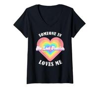 Mujer Alguien en la última Frontera me ama Alaska Camiseta Cuello V