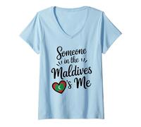 Mujer Alguien En Las Maldivas Soy Yo Corazón De Amor Romántico Camiseta Cuello V
