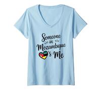 Mujer Alguien En Mozambique Me Ama A Larga Distancia Camiseta Cuello V