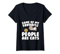 Mujer Algunas de mis personas favoritas son los gatos Camiseta Cuello V
