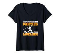 Mujer Algunas personas organizan fiestas tiro jabalinas un lanzador de jabalina Camiseta Cuello V