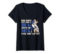Mujer Algunas personas solo necesitan un abrazo alrededor del cuello Funny Jiu Jitsu Camiseta Cuello V