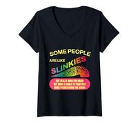 Mujer Algunas Personas Son como Slinkies, Divertido Regalo sarcástico Camiseta Cuello V