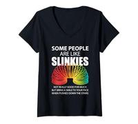 Mujer Algunas personas son como slinkies Sarcástico Camiseta Cuello V