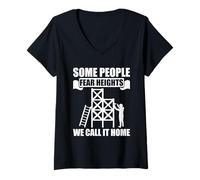 Mujer Algunas Personas Temen Altas - Andamio De Andamio Camiseta Cuello V