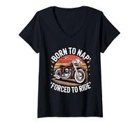 Mujer Algunos Abuelos Toman Siestas Real Grandpas Ride Motocicletas Camiseta Cuello V