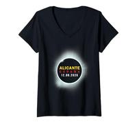 Mujer Alicante, España Eclipse Solar Total 2026 Camiseta Cuello V