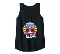 Mujer ALICIA - Bonito nombre de niña con un gato genial Camiseta sin Mangas