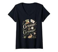 Mujer Alicia en el País de Las Maravillas Curioso (Curiouser) Camiseta Cuello V