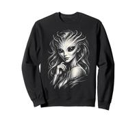 Mujer Alien Retrato Gótico Estilo Tatuaje Diseño Ciencia Ficción Sudadera