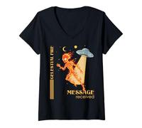 Mujer Alien Zodiac Celestial 2026 Año Nuevo Lunar del Caballo de Fuego Camiseta Cuello V